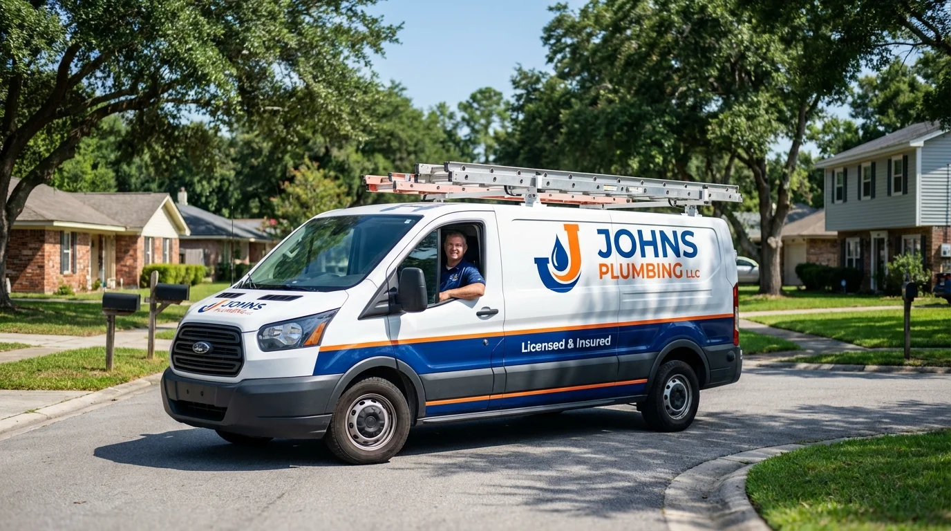 Johns Plumbing LLC service van in Bowling Green, OH